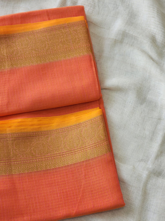 Peach Kota Silk Saree