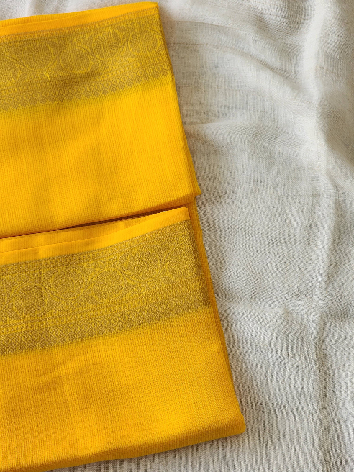 Yellow Kota Silk Saree
