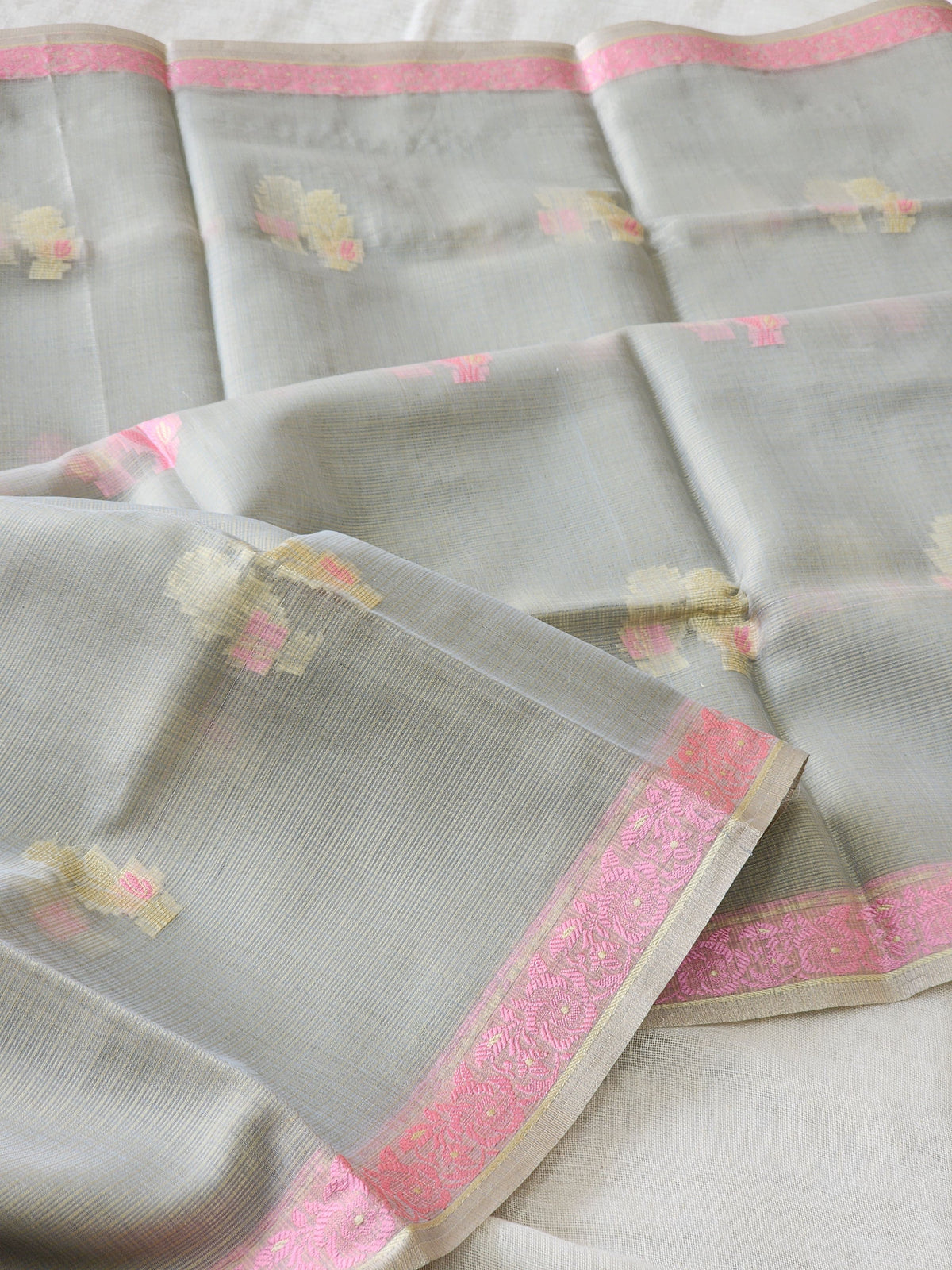 Silver Kota Silk Saree