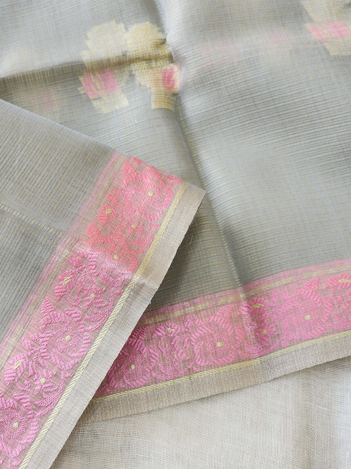 Silver Kota Silk Saree