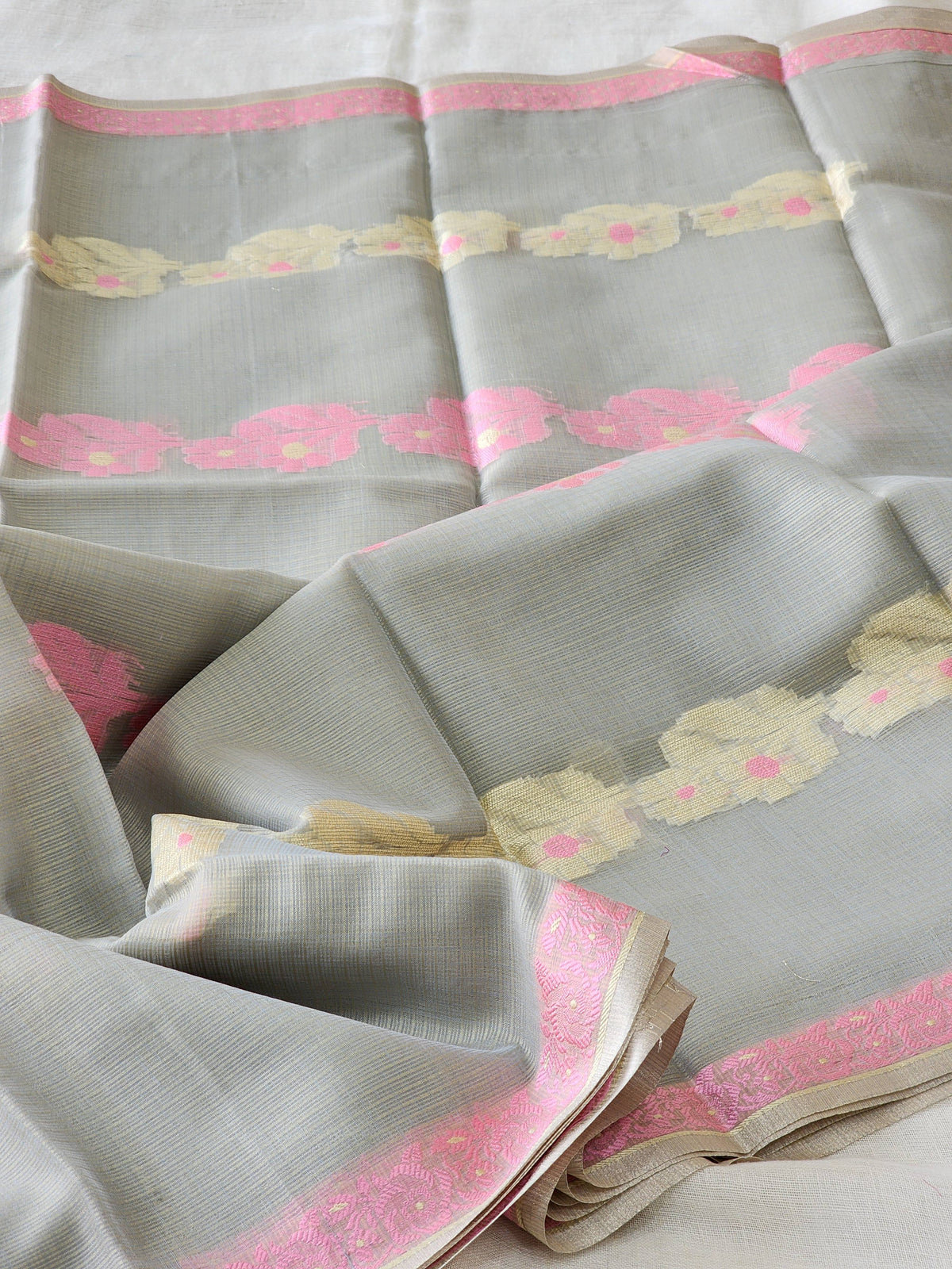 Silver Kota Silk Saree
