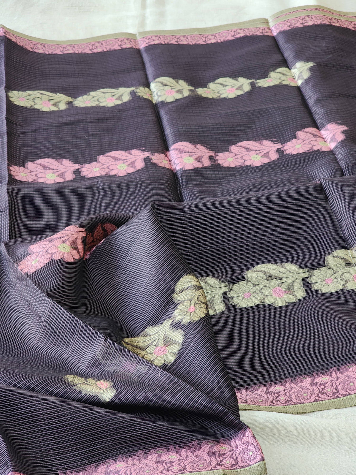 Purple Kota Silk Saree