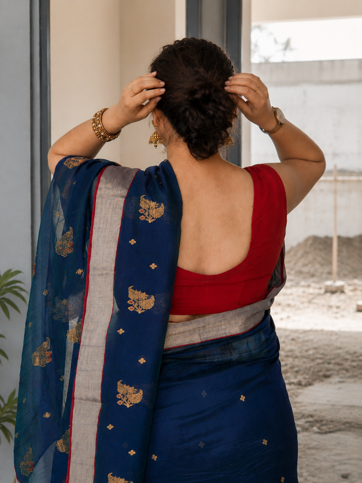 Blue Silk Cotton Saree