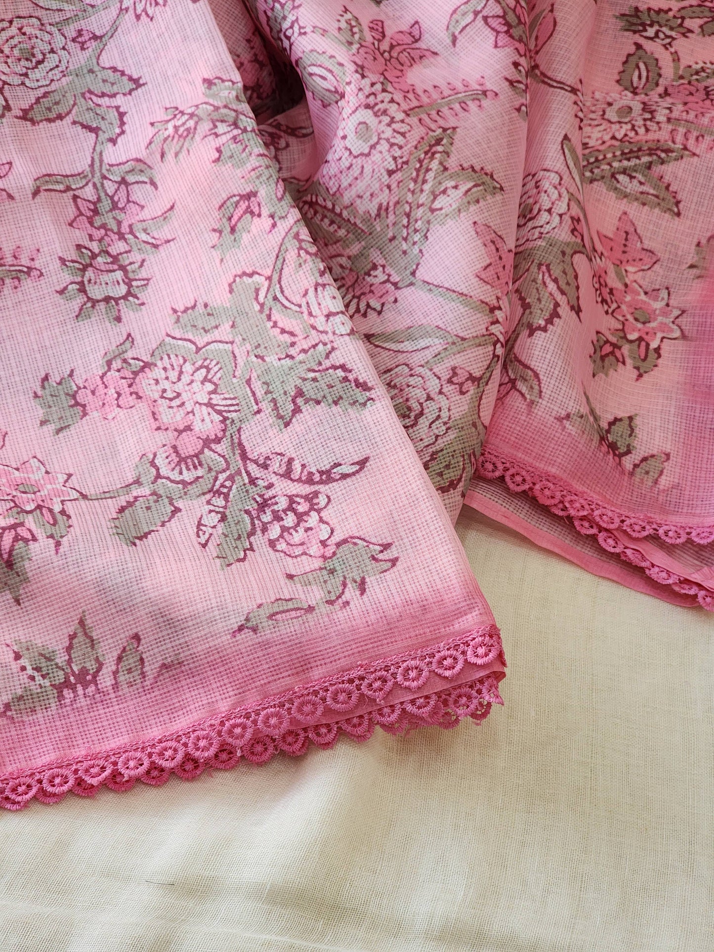 Pink Kota Silk Saree