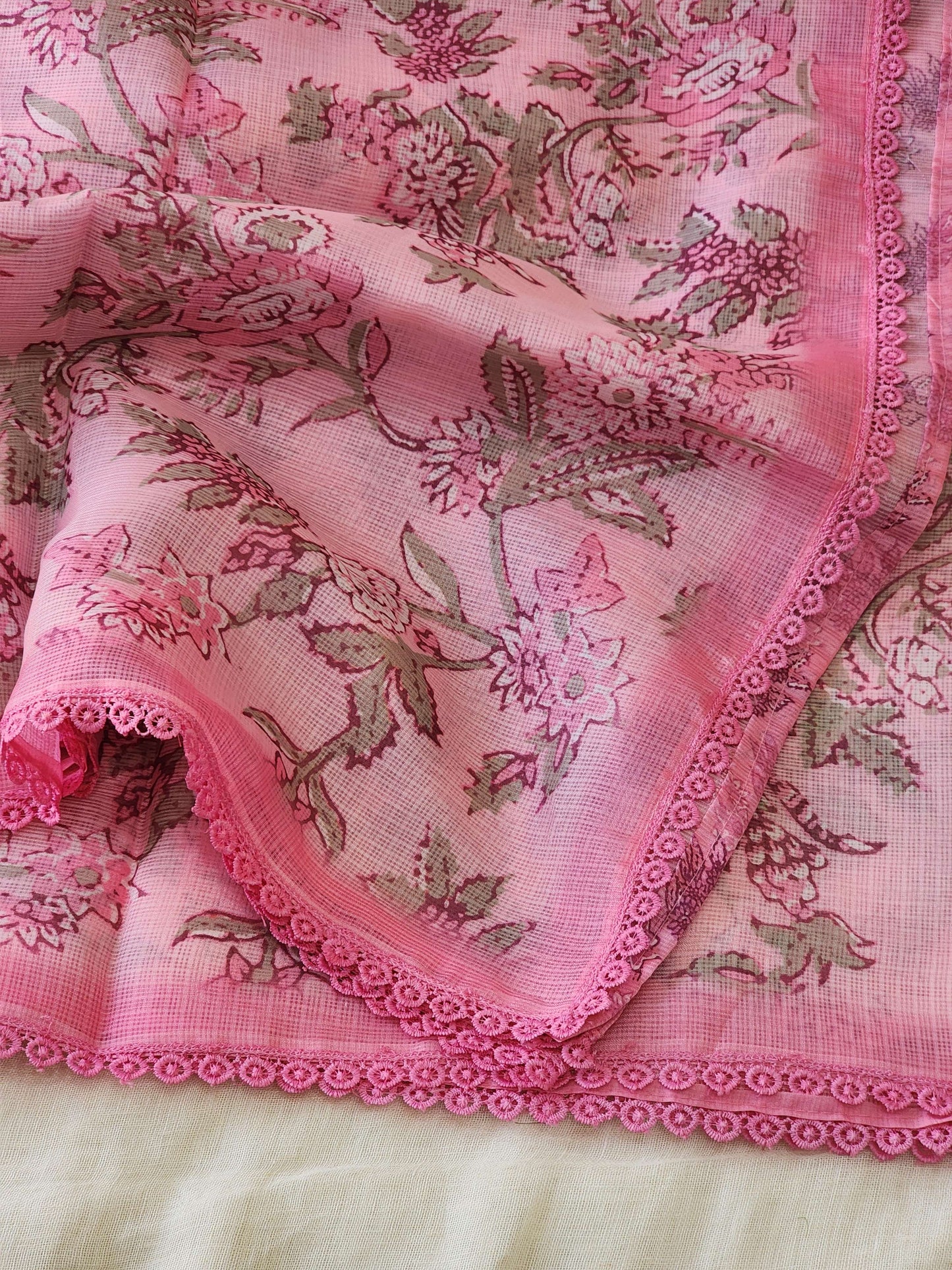Pink Kota Silk Saree