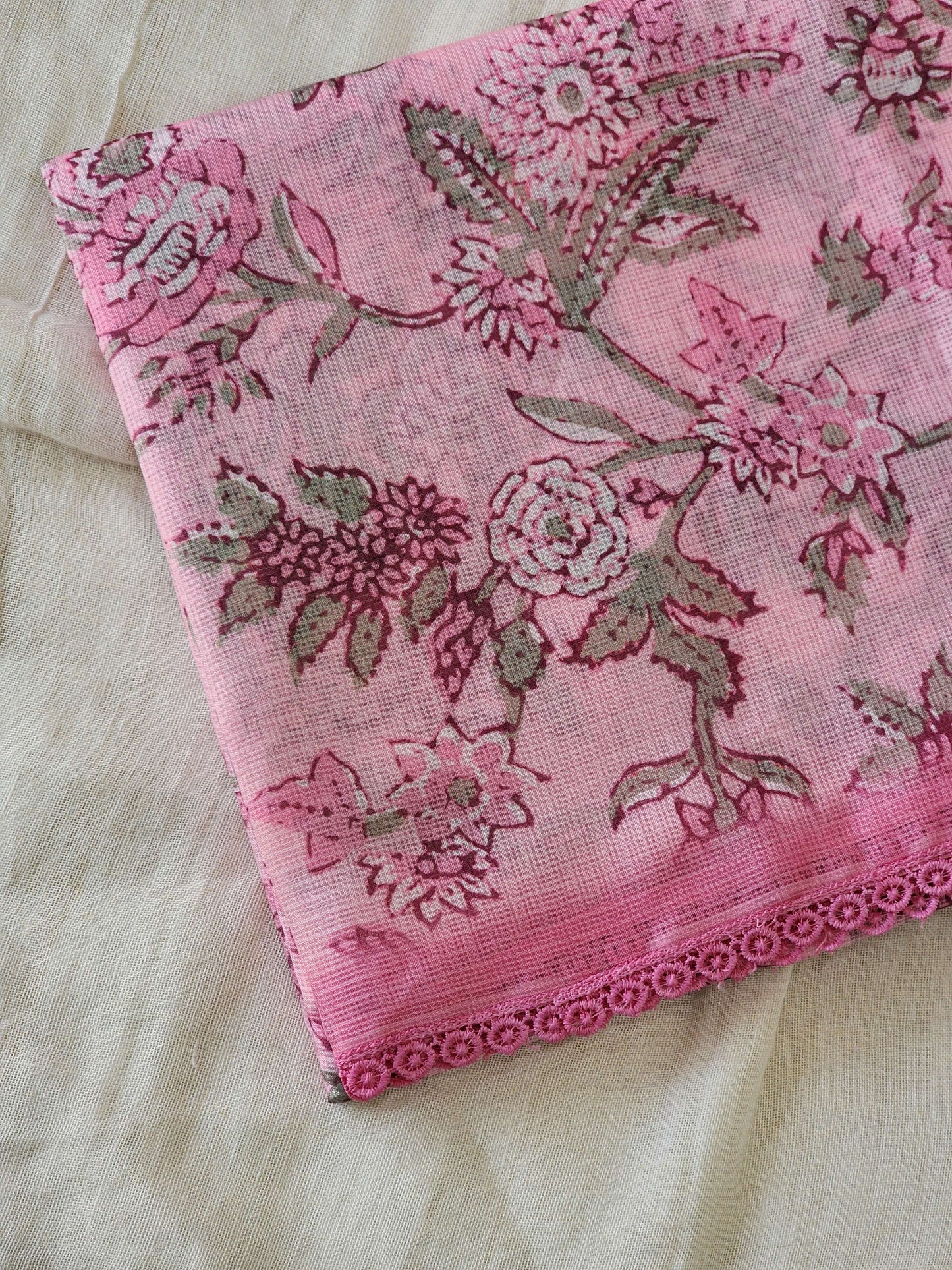 Pink Kota Silk Saree