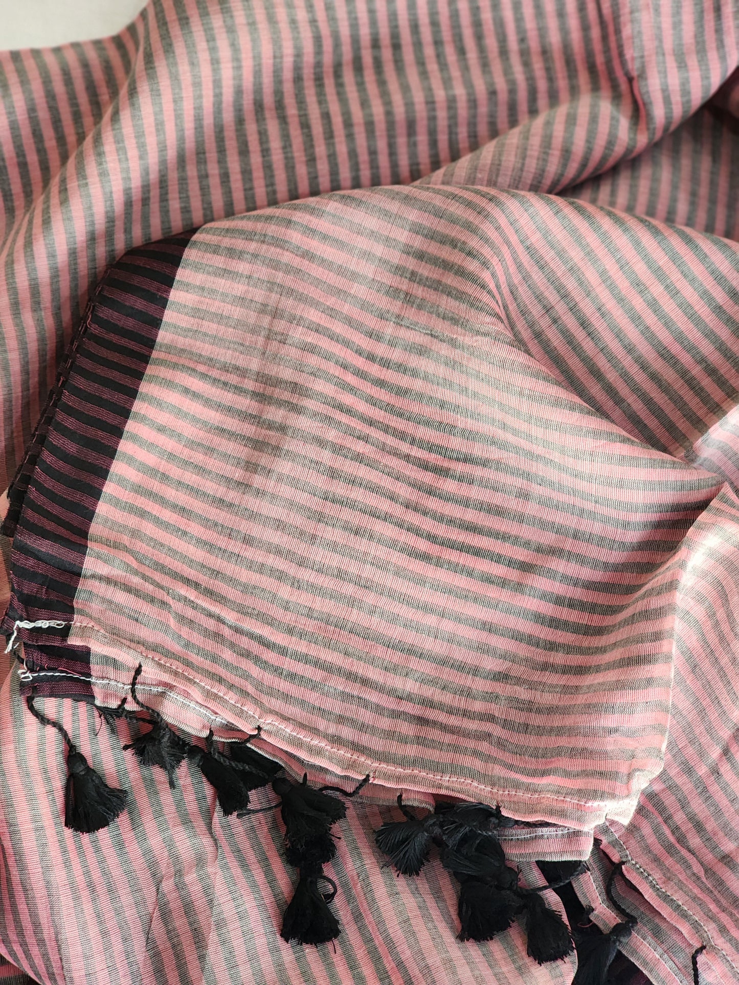 Pink Cotton Handloom Saree
