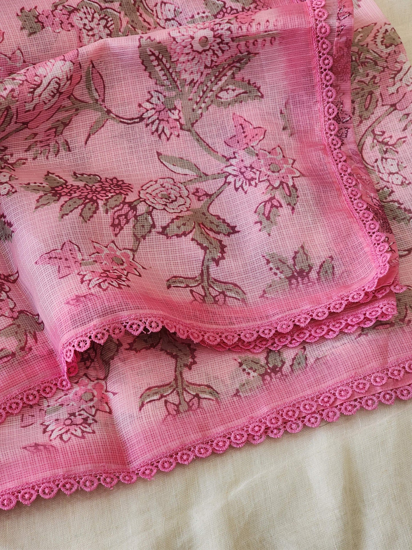 Pink Kota Silk Saree