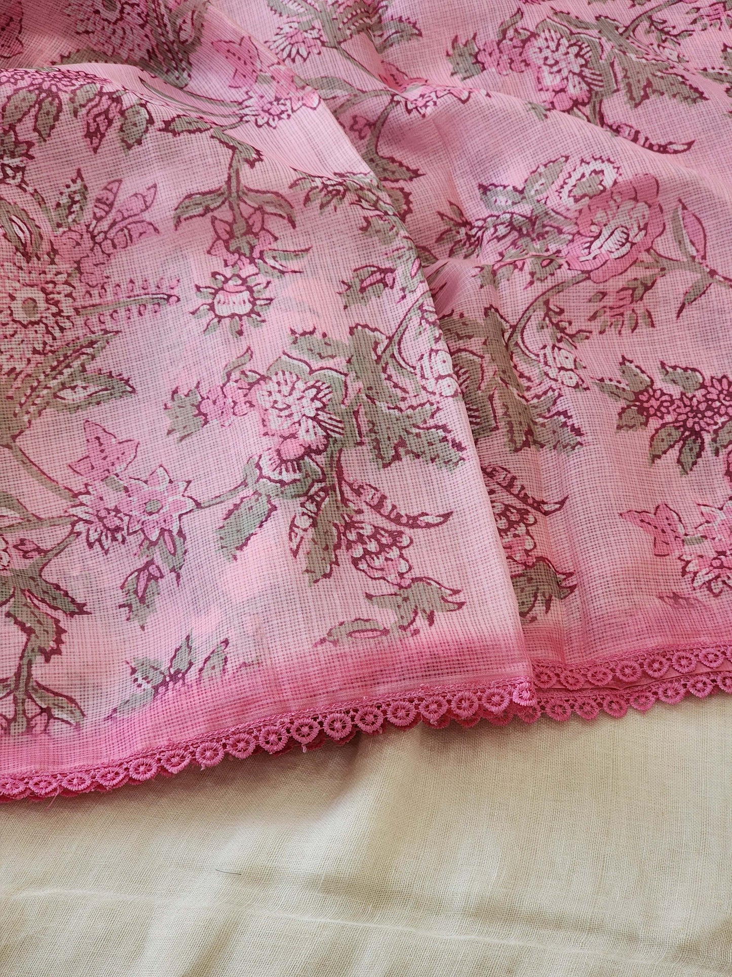 Pink Kota Silk Saree