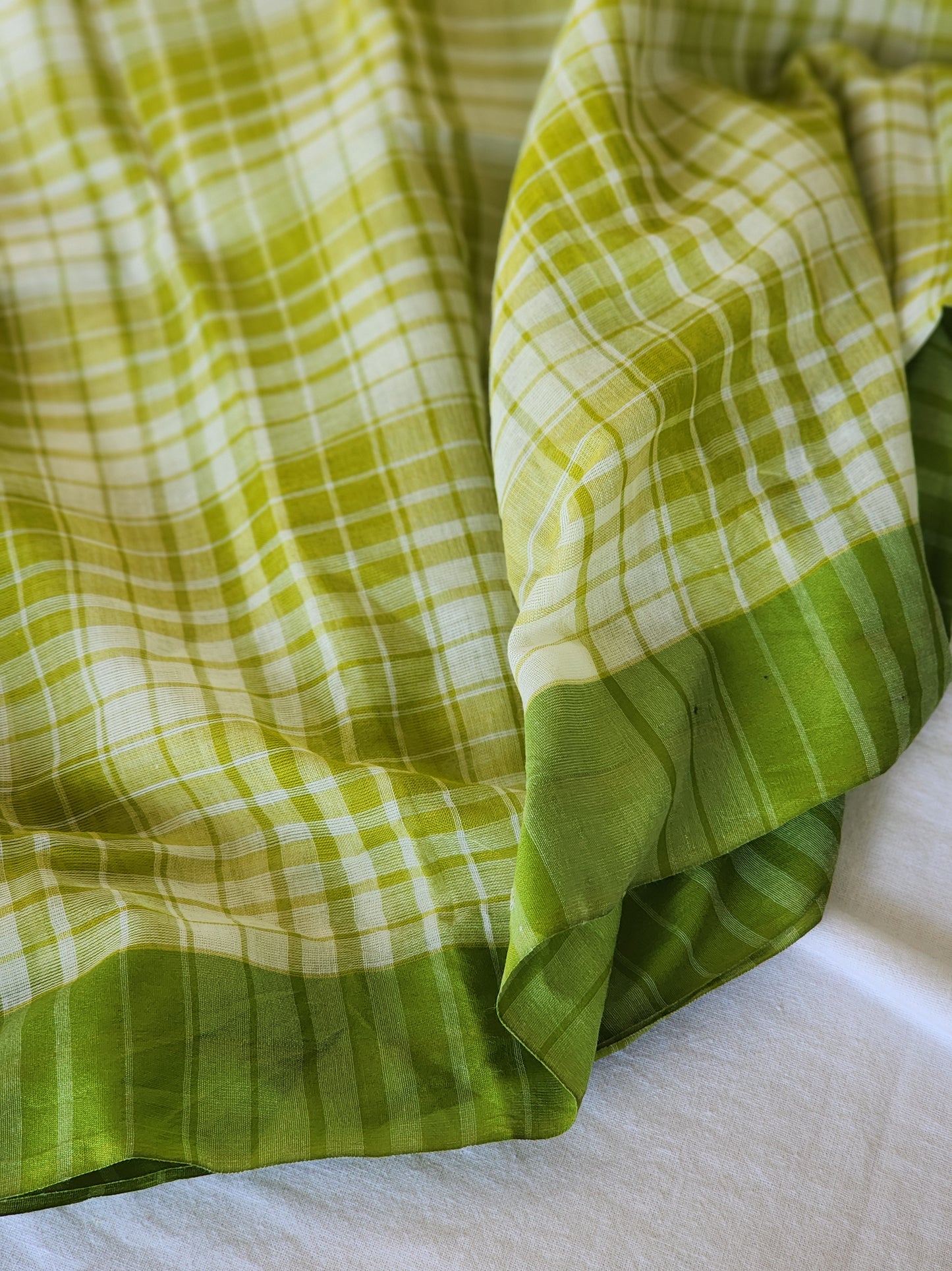 Green Cotton Handloom Saree