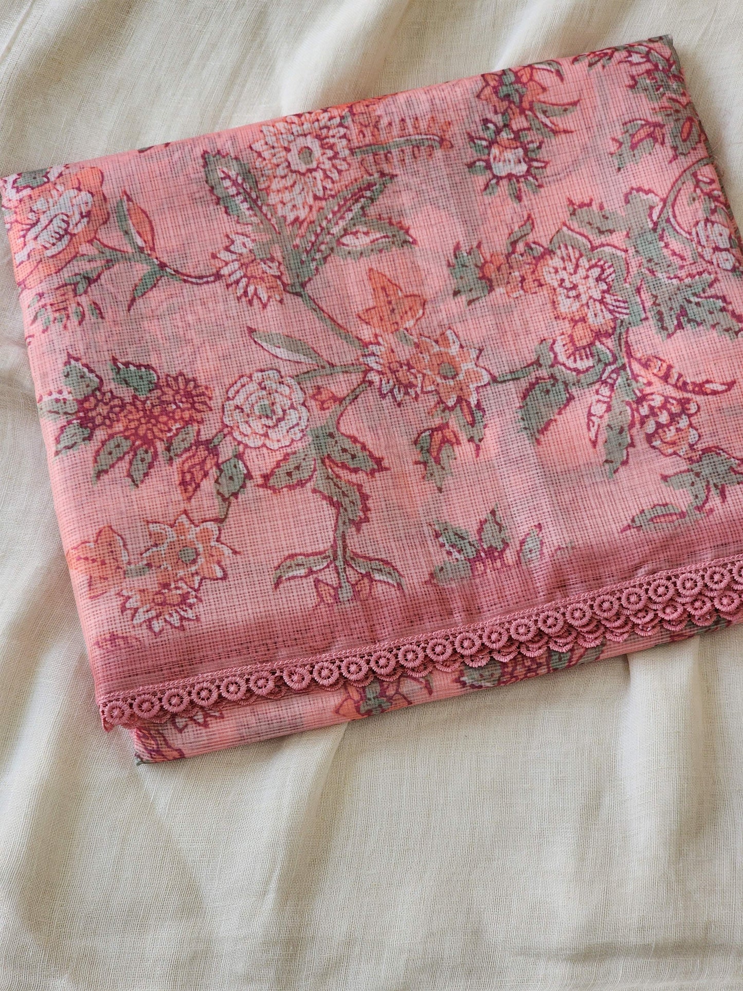 Peach Kota Silk Saree