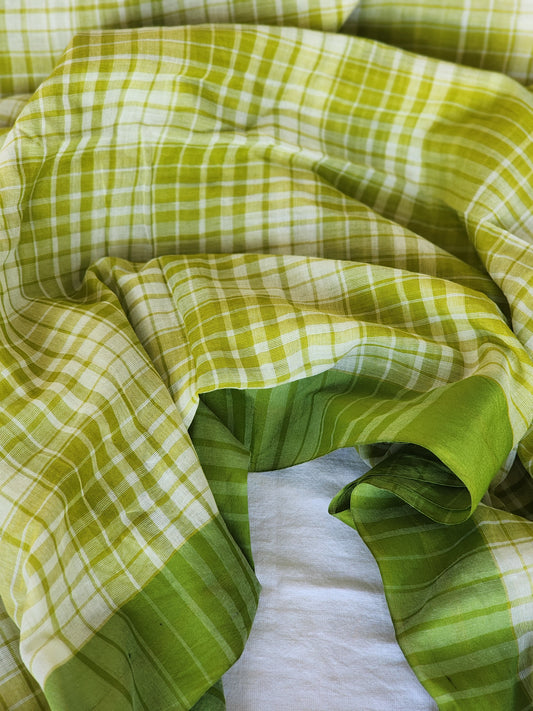 Green Cotton Handloom Saree