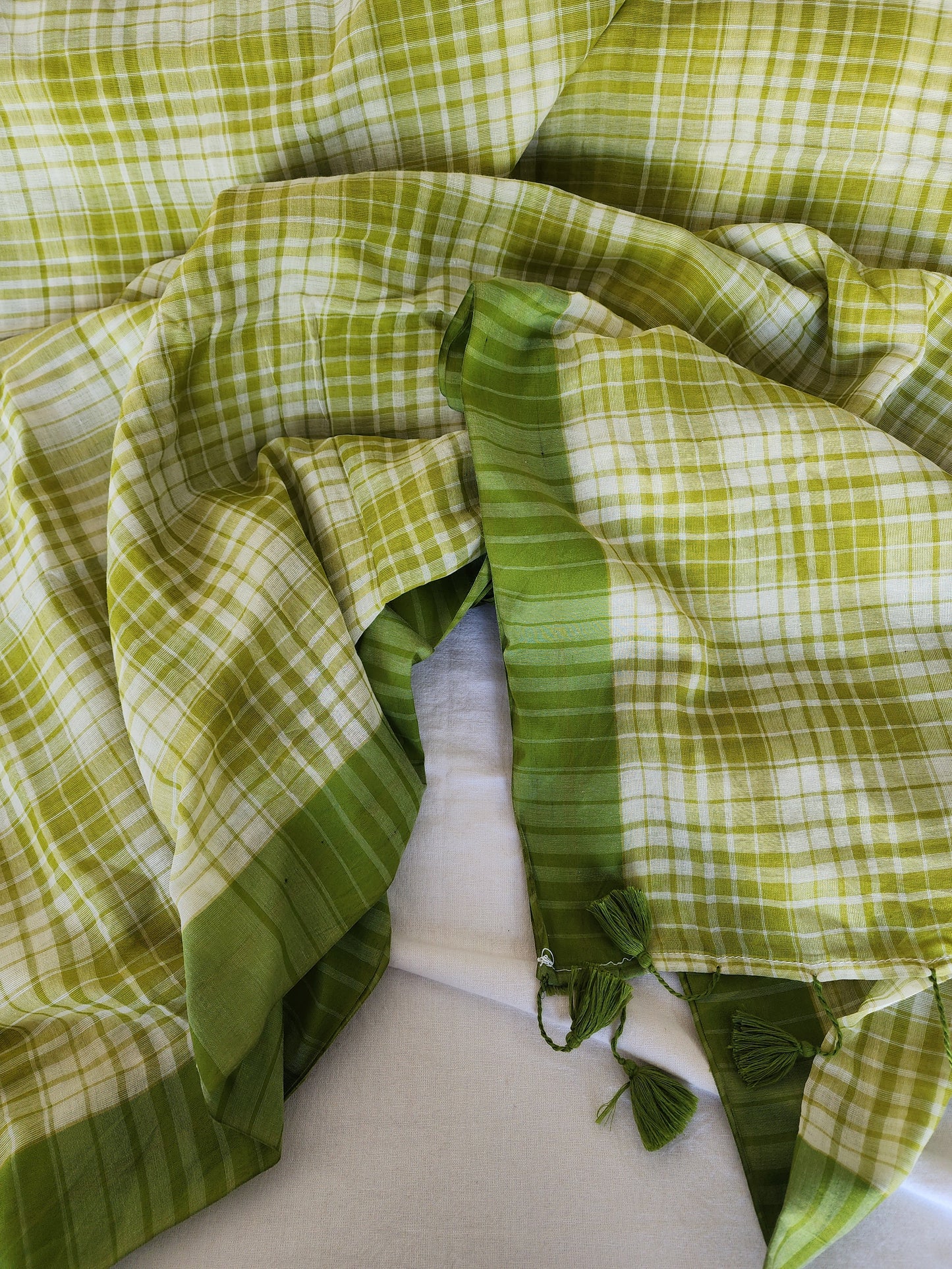 Green Cotton Handloom Saree