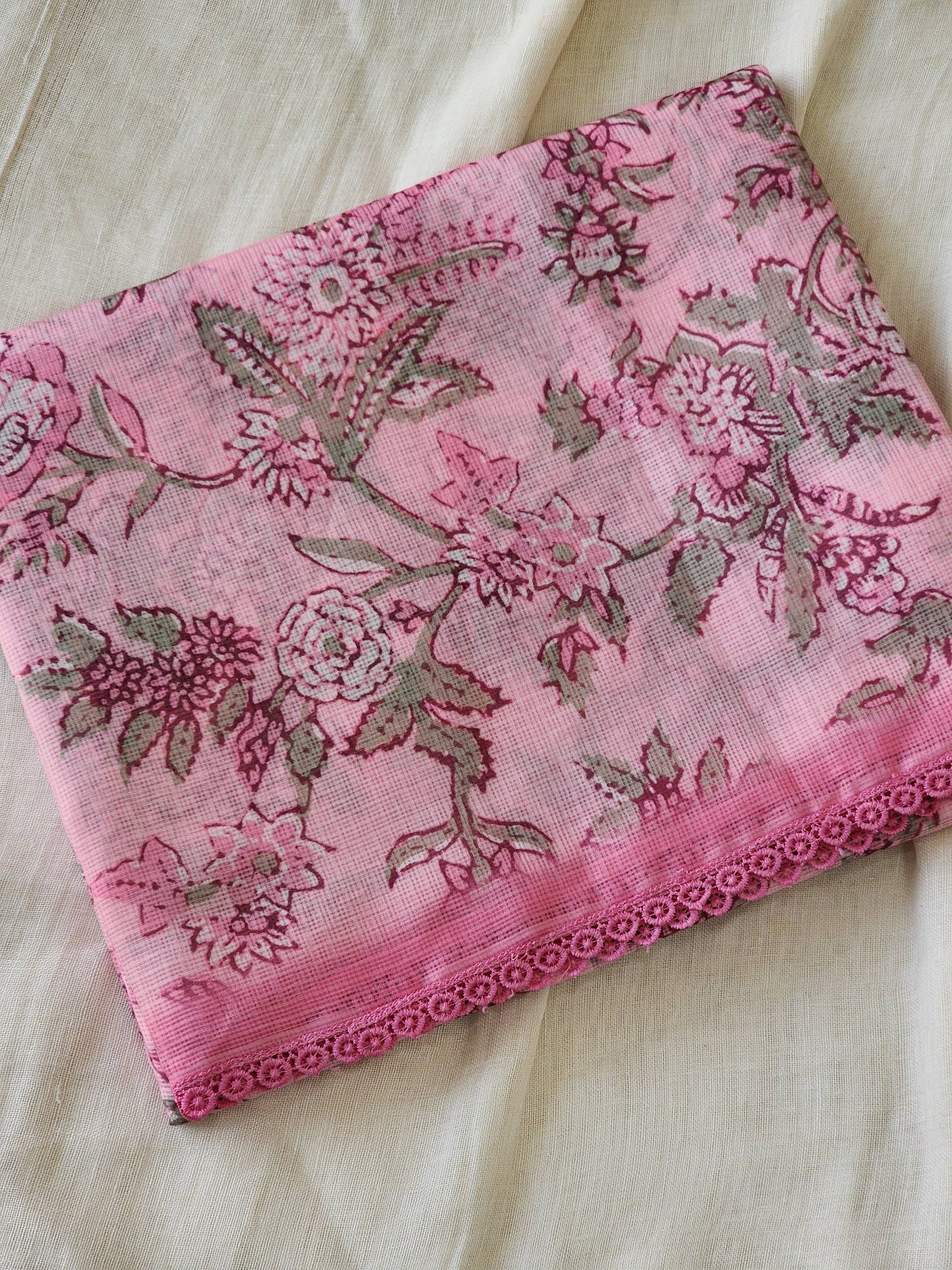 Pink Kota Silk Saree