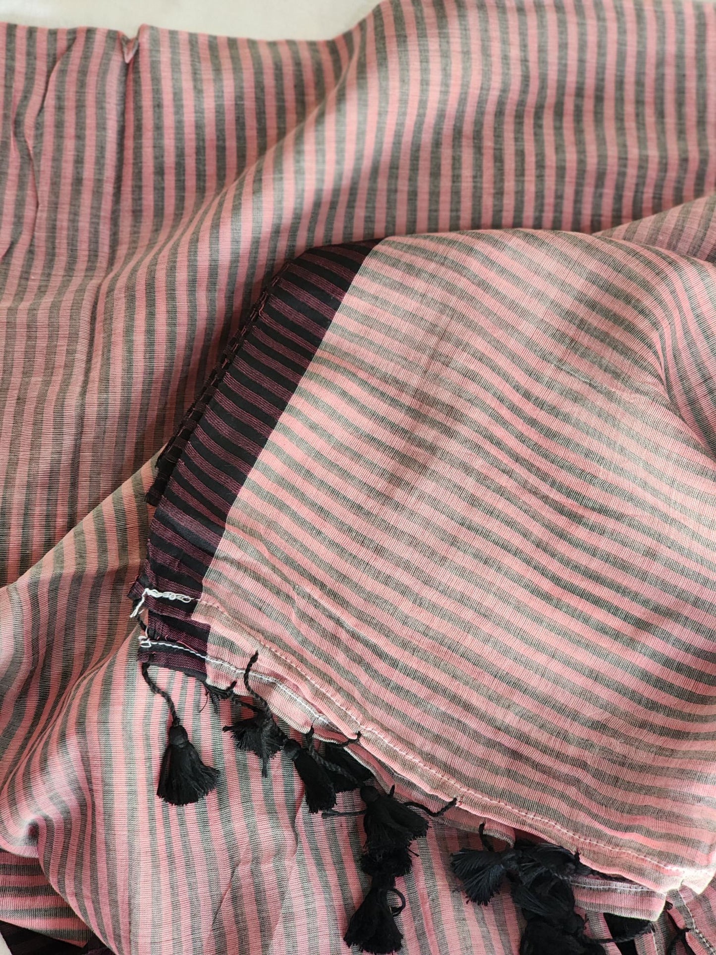 Pink Cotton Handloom Saree