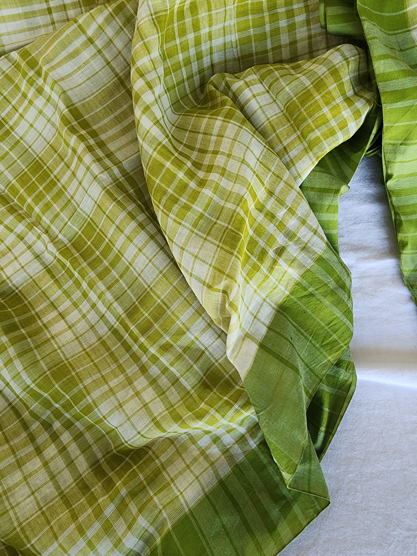 Green Cotton Handloom Saree