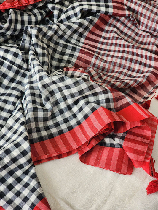 Black Cotton Handloom Saree