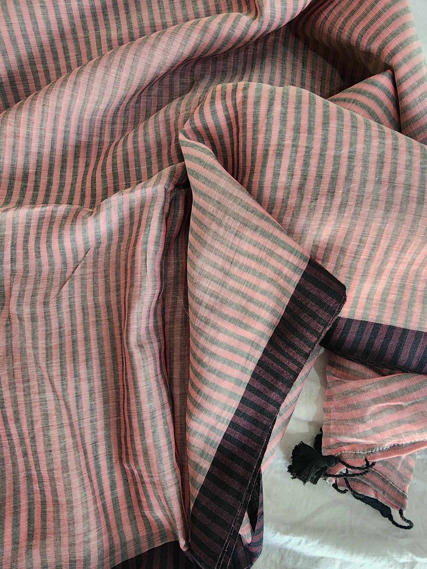 Pink Cotton Handloom Saree